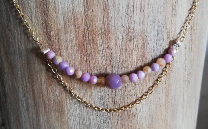 Collier acier inoxydable perles d’Agathe roses
