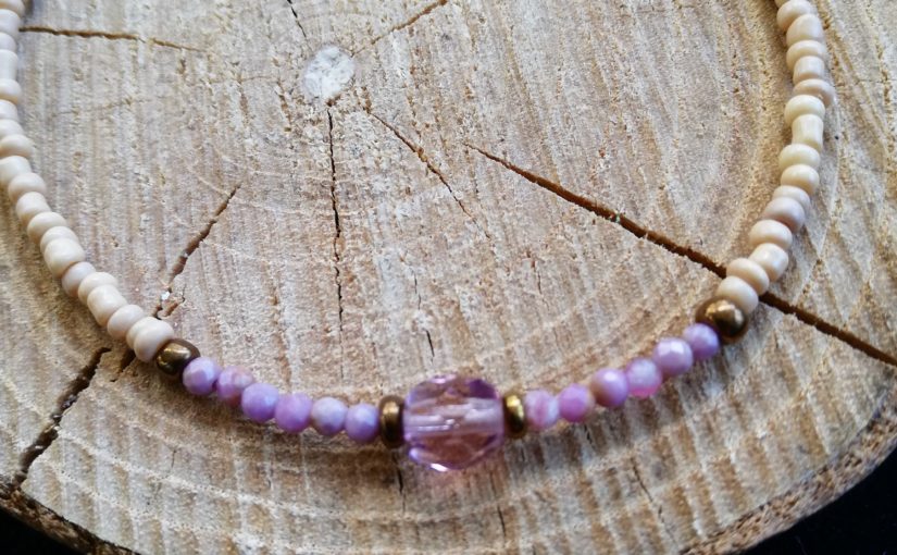 Bracelet perles d’Agathe roses